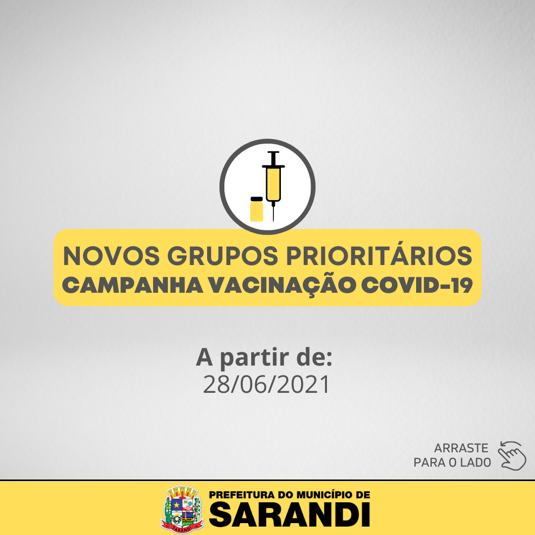 Novos Grupos Prioritários - Campanha Vacinação Covid-19